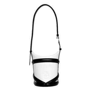Alexander McQueen Curve Soft Ivory Black Calfskin Bucket